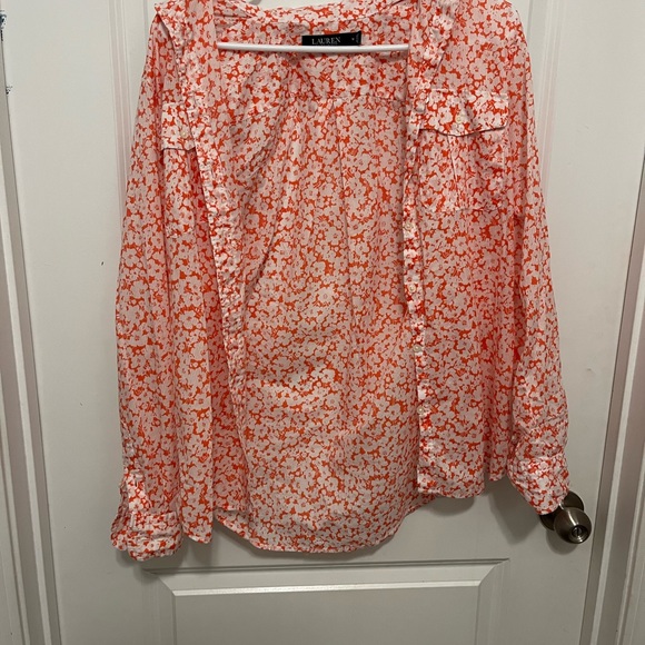 Lauren Ralph Lauren Floral Button Down Shirt Size Medium - Picture 2 of 8